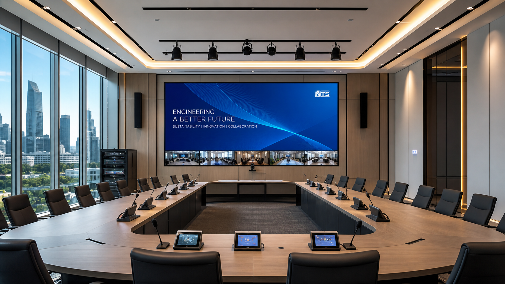 ห้องประชุมอัจฉริยะพร้อมจอ LED ขนาดใหญ่ ระบบเสียงและ Video Conference ครบวงจรในองค์กร ติดตั้งระบบเสียง ห้องประชุม จอ LED ติดตั้งระบบเสียง ห้องประชุม จอ LED ติดตั้งระบบเสียง ห้องประชุม จอ LED Sonic Live TH