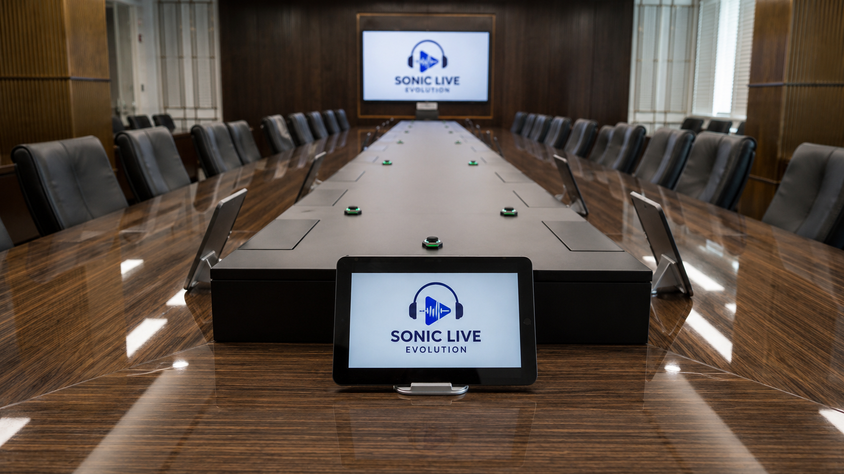ห้องสัมมนาพร้อมจอ LED ขนาดใหญ่ และระบบเสียงสำหรับการประชุมองค์กรและงานพรีเซนเทชัน